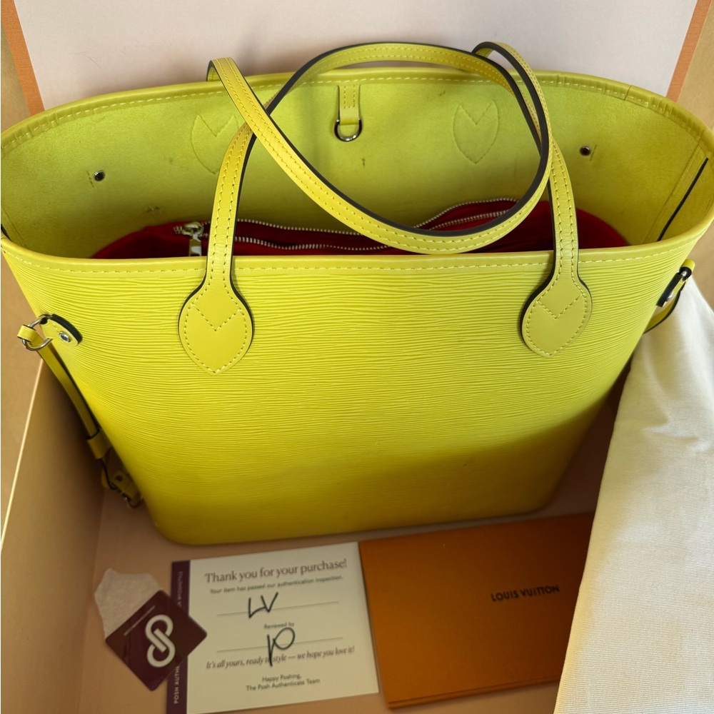 Louis Vuitton Pistache Epi Neverfull Tote (or it may be citron)